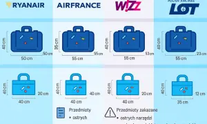 Wymiary bagażu podręcznego dla LOT, Ryanair, Wizz Air i Air France. Sprawdź, ile może ważyć bagaż podreczny w lot.