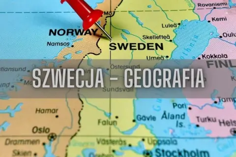 Mapa pokazuje Szwecję, Norwegię i Finlandię. Czerwony pinezka zaznacza Szwecję, sugerując pytanie: czy Szwecja ma dostęp do Morza Północnego?