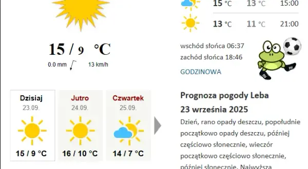 Jaka pogoda w Łebie? Sprawdź, co Cię czeka dzisiaj!