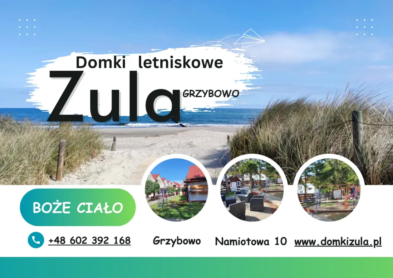 Domki letniskowe Zula w Grzybowie nad morzem. Piękna plaża, wydmy i wypoczynek.