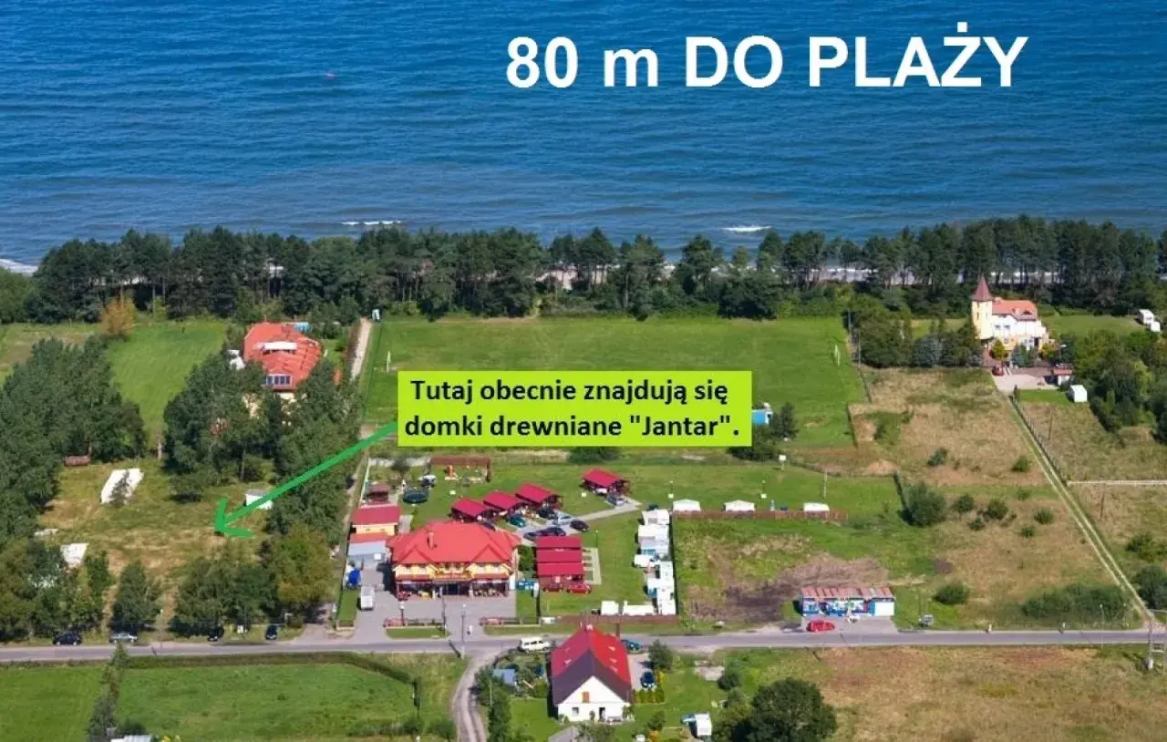 Gąski domki przy plaży, 80 m do morza. Drewniane domki "Jantar" czekają na gości.