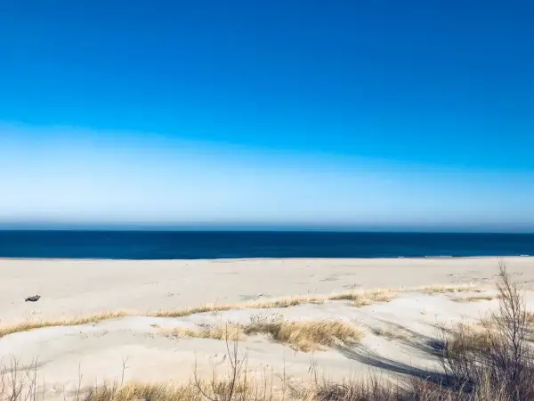 Piękna plaża z wydmami i morzem. Idealne miejsce na **wolne pokoje nad morzem** i relaks.